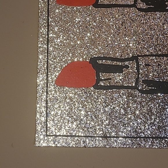 Colleen Karis Designs - Gold Glitter Red Lipstick artwork, canvas, DARLING ♥♥♥ - Picture 2 of 12